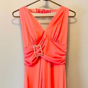 Coral evening gown